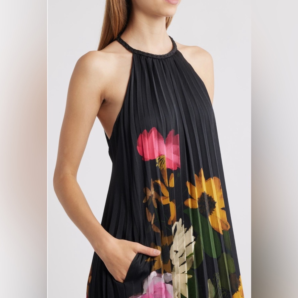 KOBI HALPERIN Leona Printed Maxi - Black Maxi Dress with Floral Design - Picture 11 of 14